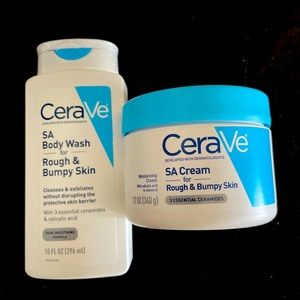 Cerave SA Body Wash 10oz & SA Cream 12 0z